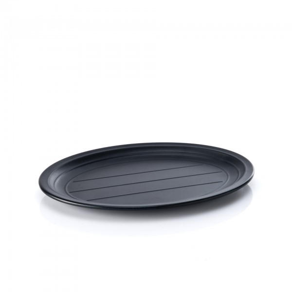 Schwarz ovale Form 26 x 20 cm Setangebot 10 Stück Serviertablett aus Melamin 